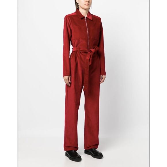 NWT PS Paul Smith Red corduroy long-sleeve jumpsuit 8 - Picture 8 of 11
